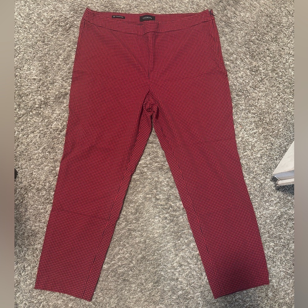 Talbots Red Patterned Dress Pants - Picture 5 of 13